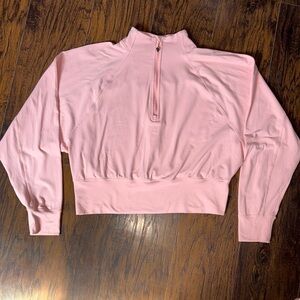 Lululemon Athletica Pink Cropped Long Sleeve Sweatshirt